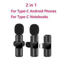Load image into Gallery viewer, New Wireless Lavalier Microphone Portable Audio Video Recording Mini Mic for iPhone Android Live Broadcast Gaming Phone Mic
