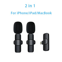 Load image into Gallery viewer, New Wireless Lavalier Microphone Portable Audio Video Recording Mini Microphone for iPhone Android PC Camera Live Gaming Phone
