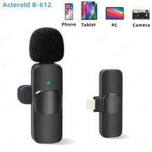 Load image into Gallery viewer, New Wireless Lavalier Microphone Portable Audio Video Recording Mini Microphone for iPhone Android PC Camera Live Gaming Phone
