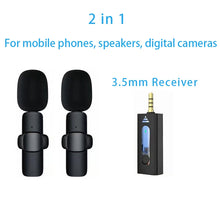 Load image into Gallery viewer, New Wireless Lavalier Microphone Portable Audio Video Recording Mini Microphone for iPhone Android PC Camera Live Gaming Phone
