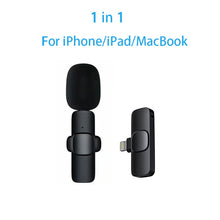 Load image into Gallery viewer, New Wireless Lavalier Microphone Portable Audio Video Recording Mini Microphone for iPhone Android PC Camera Live Gaming Phone
