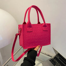 Load image into Gallery viewer, New Women Felt Mini Tote Handbag Popular Stone Texture Oneshoulder Messenger Bag Autumn Winter Small Square Bag 2024 New
