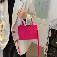 Load image into Gallery viewer, New Women Felt Mini Tote Handbag Popular Stone Texture Oneshoulder Messenger Bag Autumn Winter Small Square Bag 2024 New
