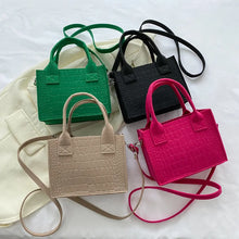 Load image into Gallery viewer, New Women Felt Mini Tote Handbag Popular Stone Texture Oneshoulder Messenger Bag Autumn Winter Small Square Bag 2024 New
