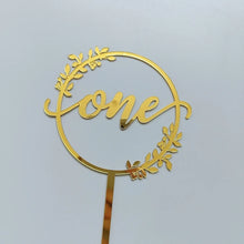 Load image into Gallery viewer, New Wooden One Birthday Happy Cake Topper Wood ONE Kids Party Cake Toppers for Baby Shower 1st Year Old Dessert Cake Decorations
