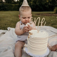 Load image into Gallery viewer, New Wooden One Birthday Happy Cake Topper Wood ONE Kids Party Cake Toppers for Baby Shower 1st Year Old Dessert Cake Decorations
