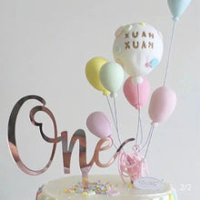 Load image into Gallery viewer, New Wooden One Birthday Happy Cake Topper Wood ONE Kids Party Cake Toppers for Baby Shower 1st Year Old Dessert Cake Decorations
