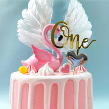 Load image into Gallery viewer, New Wooden One Birthday Happy Cake Topper Wood ONE Kids Party Cake Toppers for Baby Shower 1st Year Old Dessert Cake Decorations
