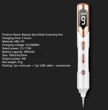 Load image into Gallery viewer, Newest Laser Plasma Pen Mole Freckle Removal Warts Tattoo Removal Pen Beauty Facial Freckle Tag Wart Black Dots Skin Care
