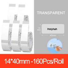 Load image into Gallery viewer, Niimbot D11 D110 Label  Maker Tape Sticker Replacement Transparent Colorful White Label Machine Print Paper Waterproof Tearproof
