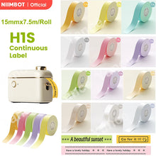 Load image into Gallery viewer, Niimbot H1S Label Printer Paper Continuous Printing Thermal Stickers 15mm * 7.5M Waterproof Anti-Oil Scratch-Resistant Sticker
