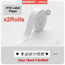 Load image into Gallery viewer, Niimbot H1S Label Printer Paper Continuous Printing Thermal Stickers 15mm * 7.5M Waterproof Anti-Oil Scratch-Resistant Sticker
