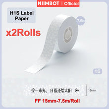 Load image into Gallery viewer, Niimbot H1S Label Printer Paper Continuous Printing Thermal Stickers 15mm * 7.5M Waterproof Anti-Oil Scratch-Resistant Sticker
