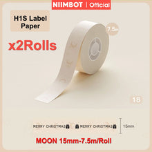 Load image into Gallery viewer, Niimbot H1S Label Printer Paper Continuous Printing Thermal Stickers 15mm * 7.5M Waterproof Anti-Oil Scratch-Resistant Sticker
