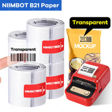 Load image into Gallery viewer, Niimbot Transparent Official Name Sticker Paper Rolls Multi-Purpose Clear Self-Adhesive Label for B21 B1 B203 Machine Printing
