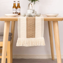 Load image into Gallery viewer, Nordic Woven Hollow Table Runner Handmade Cotton Linen Tablecloth Household Hotel Decorations Table Cover TV Cabinet Table Flag
