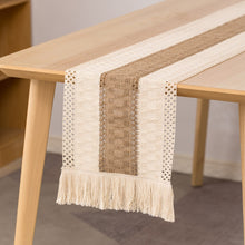 Load image into Gallery viewer, Nordic Woven Hollow Table Runner Handmade Cotton Linen Tablecloth Household Hotel Decorations Table Cover TV Cabinet Table Flag
