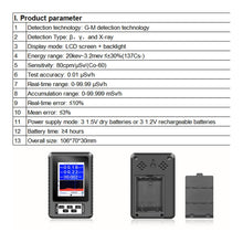 Load image into Gallery viewer, Nuclear Radiation Detector Geiger Counter X-rays γ-rays β-rays Detecting Tool Real-time Dose Ionizing Radiation Tester Dosimeter
