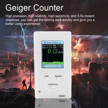 Load image into Gallery viewer, Nuclear Radiation Tester Electromagnetic Radiometer Radiation Dosimeter Geiger Counter Personals Dosimeter X-ray Beta Gamma
