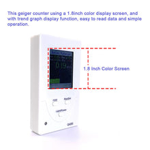 Load image into Gallery viewer, Nuclear Radiation Tester Electromagnetic Radiometer Radiation Dosimeter Geiger Counter Personals Dosimeter X-ray Beta Gamma
