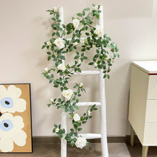 Load image into Gallery viewer, Artificial Rose Vine Indoor Home Decoration Fake Flower Rattan Wall Hanging Green Plant
