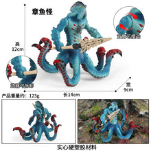 Load image into Gallery viewer, 2pcs/Set Animal Model Octopus Monster Water Crab Monster Simulation Solid Western Warcraft with Weapons Battle Octopus Monster Ocean Myth Model Knight
