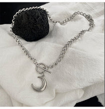 Load image into Gallery viewer, Harajuku OT Buckle Moon Punk Disco Necklace Retro Street Dark Cold Wind
