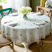 Load image into Gallery viewer, American Round Table Tablecloth 2 M Cotton Linen Dining Table Fabric Household round Decorative Tablecloth
