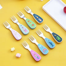 Load image into Gallery viewer, Stainless Steel Children's Small Spoon Cartoon Pattern Baby Feeding Spoon Fork Portable
