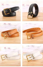 Load image into Gallery viewer, Leather Letter Belts Smooth Buckle Women Belt All-match Ladies Casual Belts Women Fashion Simple Chic Belts
