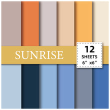 Load image into Gallery viewer, 12 Sheets/Pack Blue Orange Macaron Morandi Notebook Material Paper 6-Inch Handmade Origami Background Paper
