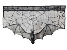 Load image into Gallery viewer, Halloween Tablecloth Spider Web Fireplace Towel Disposable Black Spider Web Lampshade Decorative Table Runner Ghost Festival Set
