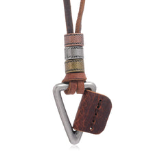 Load image into Gallery viewer, Brown Simple European and American Style Trendy Men's Necklace Personalized Antiquity Hip Hop Pendant Ornament
