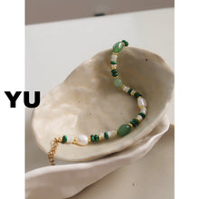 Load image into Gallery viewer, Shaped Stringed Pearls Colorful Natural Stone Bohemian Titanium Steel Necklace
