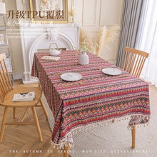 Load image into Gallery viewer, Ethnic Style Tablecloth Bohemian Table Cloth Ins Camping Placemat Waterproof Oil-Proof Cotton Linen Printing Coffee Table Cloth
