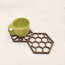 Load image into Gallery viewer, 4pcs/Set Honeycomb Bee Wooden Ornaments Creative Honeycomb Coaster Pendant Multi-Purpose Crafts
