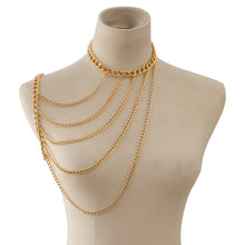 Load image into Gallery viewer, Neck Hanging Chain Clavicle Necklace Sexy Geometric U-Shaped Tassel Shoulder Body Chains
