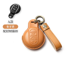 Load image into Gallery viewer, Mini Car Key Sleeve Cooper Mini Key Shell Women's  Handmade Genuine Leather Bag Buckle
