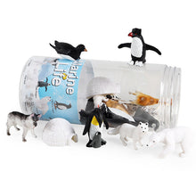 Load image into Gallery viewer, Barrel Mini Polar Animal Model Set Animal Toys Penguin Polar Bear Igloo Ornaments
