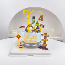 Load image into Gallery viewer, 10pcs/Set Engineering Vehicle Cake Decoration Children Happy Birthday Plug-in Cartoon Cake Decoration Accessories
