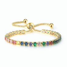 Load image into Gallery viewer, European and American Color Zircon Bracelet Female Fully-Jeweled Crystal Tennis Birthday Bracelet
