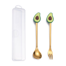 Load image into Gallery viewer, Q Christmas Dessert Spork Set Cute Doll Dessert Spoon Cartoon Tableware Fruit Fork Portable Coffee Spoon
