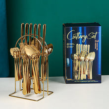 Load image into Gallery viewer, Stainless Steel Tableware Four Components Gift Set 6-Person Gift Box Knife, Fork and Spoon 24-Piece Set

