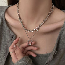 Load image into Gallery viewer, INS Style Titanium Steel Double-Layer Necklace Hip Hop Men's and Women's T-shirt Accessory Chain
