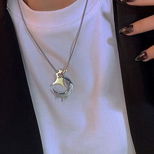 Load image into Gallery viewer, Titanium Steel Double-Layer Necklace Women's All-Matching Graceful Sweater Chain Design Sense Advanced Clavicle Chain
