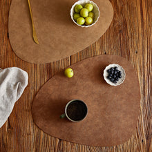 Load image into Gallery viewer, Double-sided leather placemat teacup mat waterproof and oil-proof dining table mat western restaurant thermal insulation mat meal bowl mat coaster
