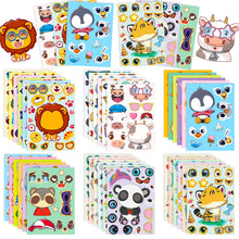 Load image into Gallery viewer, 6-36 Sheets/Pack Cartoon Puzzle Face Changing Stickers New Anime Personality Graffiti DIY Educational Puzzle Stickers
