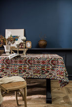 Load image into Gallery viewer, Jacquard table linen oil painting thick dustproof flower tablecloth
