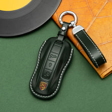 Load image into Gallery viewer, For Porsche Cayenne Taycan Key Cover Panamera Macan718/911 Car Key Protective Shell Genuine Leather Bag
