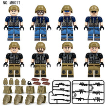 Load image into Gallery viewer, 1620# City Black Doll Weapon Military Police Doll Toy Children Building Block Accessories Toys
